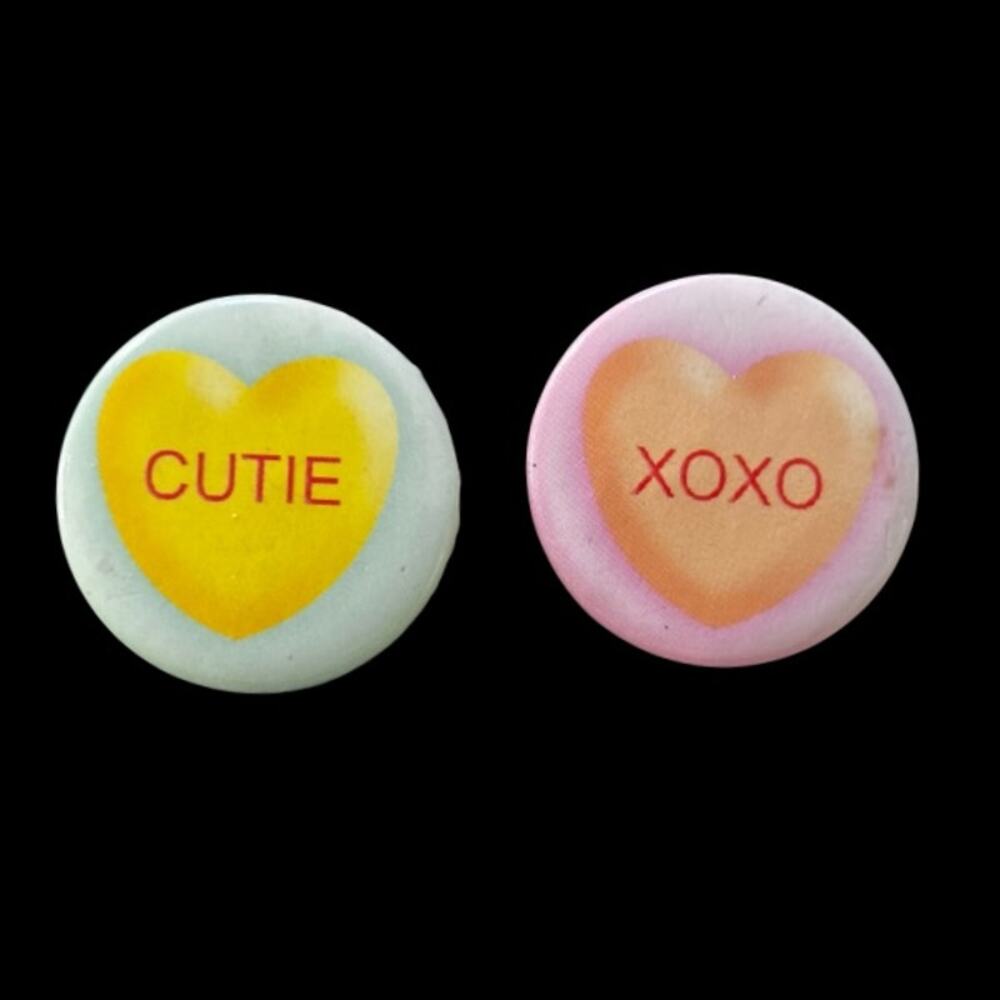 Y2K Cutie & XOXO Small Conversation Heart Button Pins